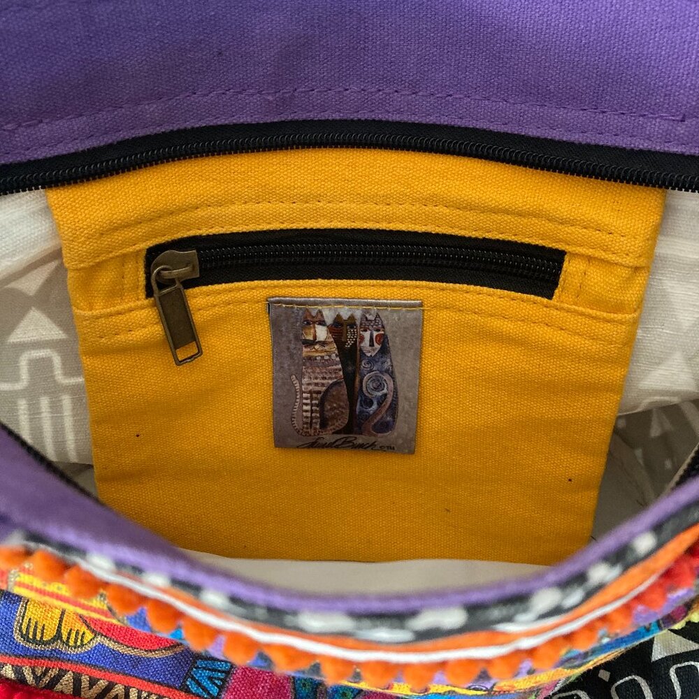 Laurel Burch Multicolor Dogs Patchwork Tote Purse - image 7